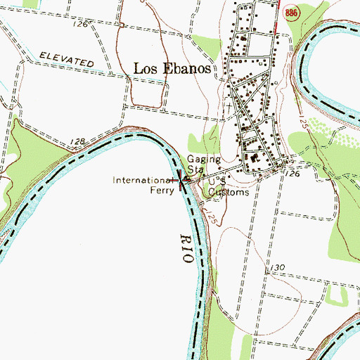 Topographic Map of International Ferry, TX