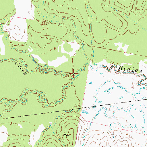 Topographic Map of Iron Creek, TX