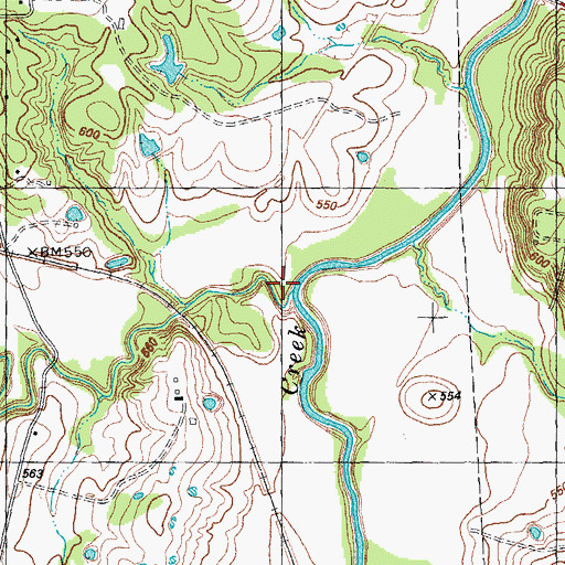 Topographic Map of Iron Ore Creek, TX