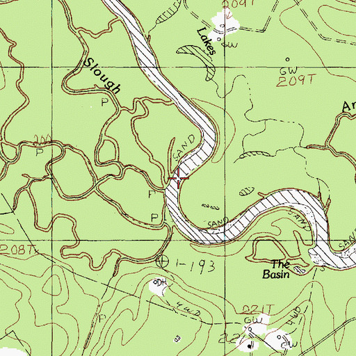 Topographic Map of Irons Bayou, TX