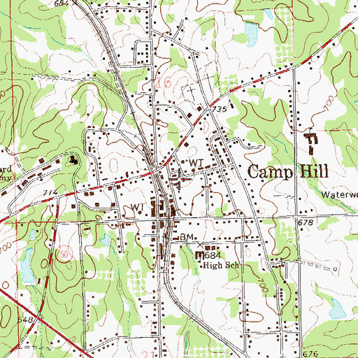 Topographic Map of First Methodist Episcopal Church, AL