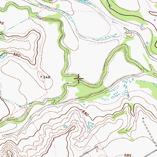 Topographic Map of Island Creek, TX