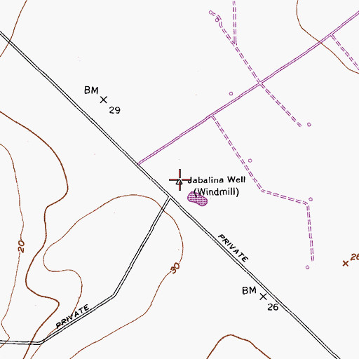 Topographic Map of Jabalina Well, TX