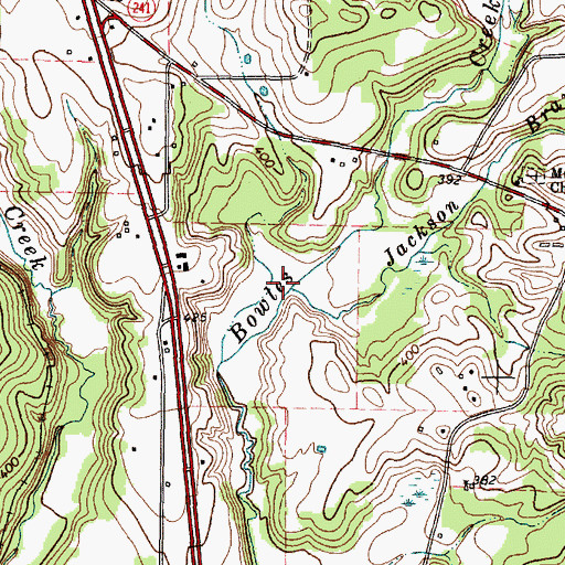Topographic Map of Jackson Branch, TX