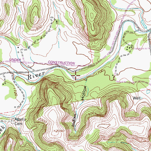Topographic Map of Jackson Creek, TX