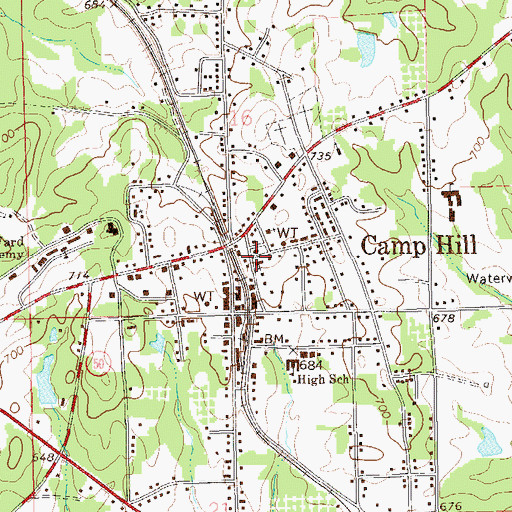 Topographic Map of First Universalist Church, AL