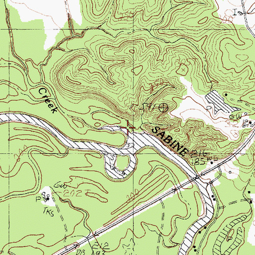 Topographic Map of Jackson Creek, TX