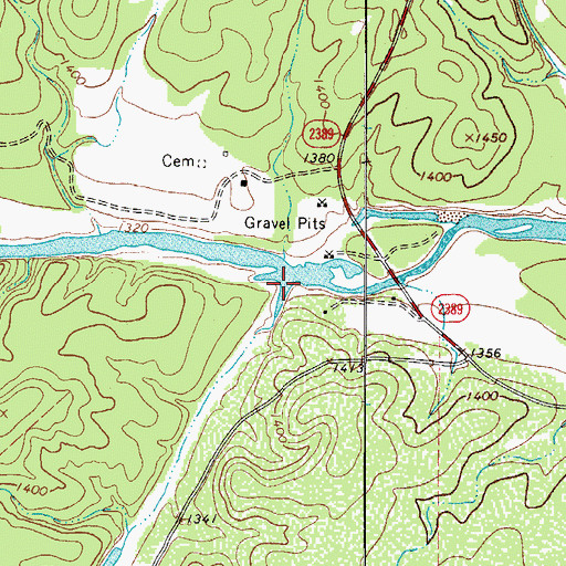 Topographic Map of James River, TX