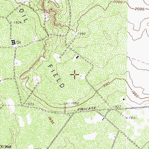Topographic Map of Jameson Oil Field, TX