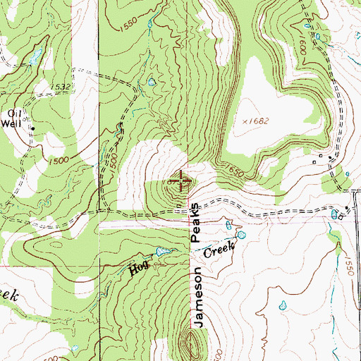Topographic Map of Jameson Peaks, TX