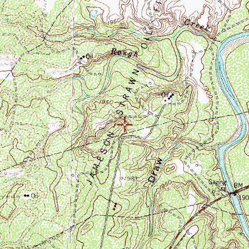 Topographic Map of Jameson-Strawn Oil Field, TX