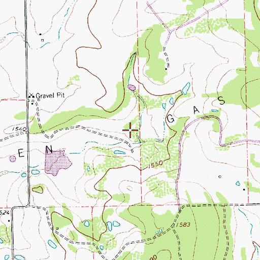 Topographic Map of Janellen Gas Field, TX