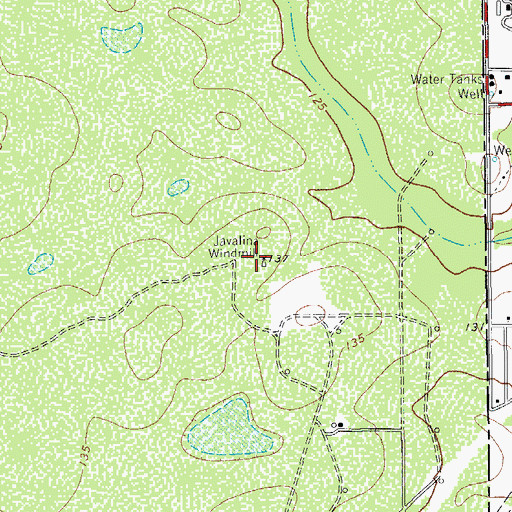 Topographic Map of Javalina Windmill, TX