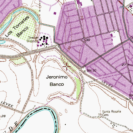Topographic Map of Jeronimo Banco, TX
