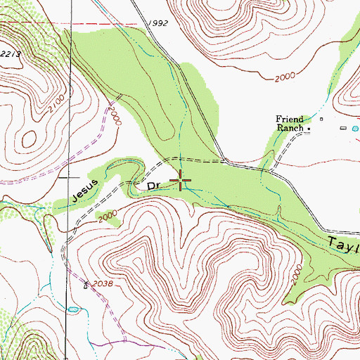 Topographic Map of Jesus Draw, TX