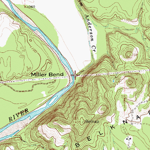 Topographic Map of Jim Anderson Creek, TX