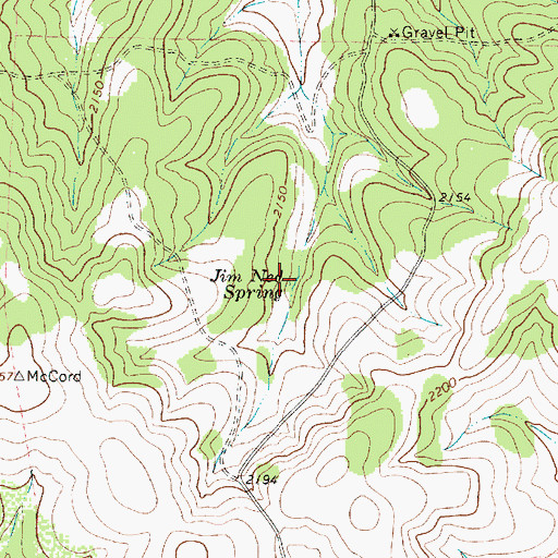 Topographic Map of Jim Ned Spring, TX