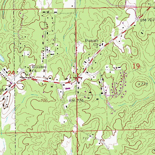 Topographic Map of Fuller, AL