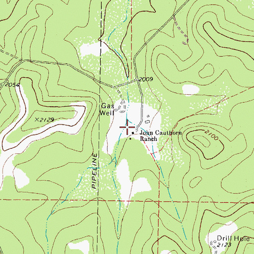 Topographic Map of John Cauthorn Ranch, TX