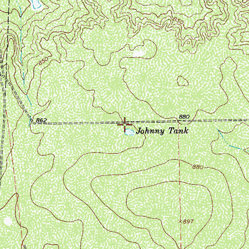 Topographic Map of Johnny Tank, TX