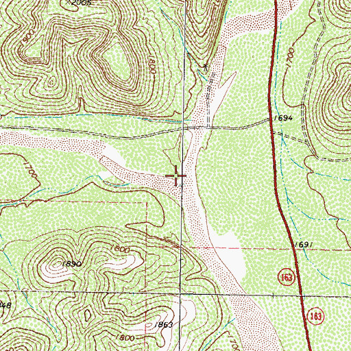 Topographic Map of Johnson Draw, TX