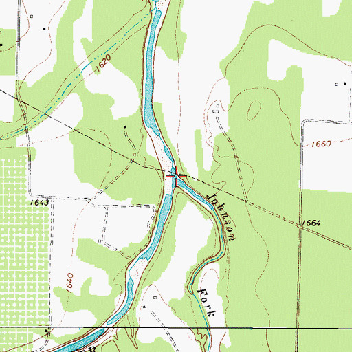 Topographic Map of Johnson Fork, TX