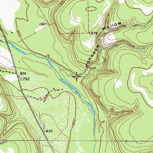 Topographic Map of Johnson Hollow, TX