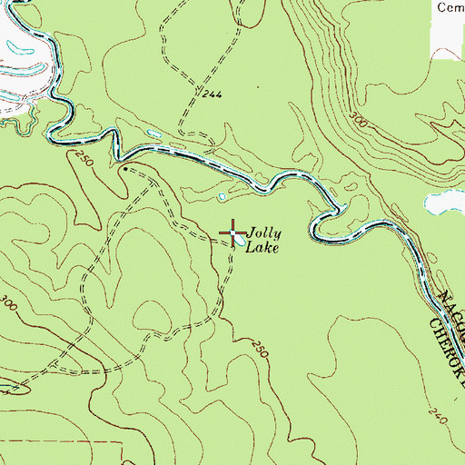 Topographic Map of Jolly Lake, TX