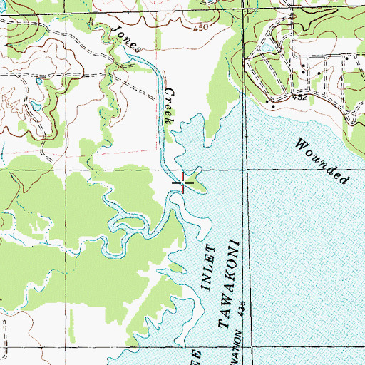 Topographic Map of Jones Creek, TX
