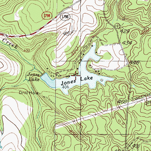 Topographic Map of Jones Lake, TX