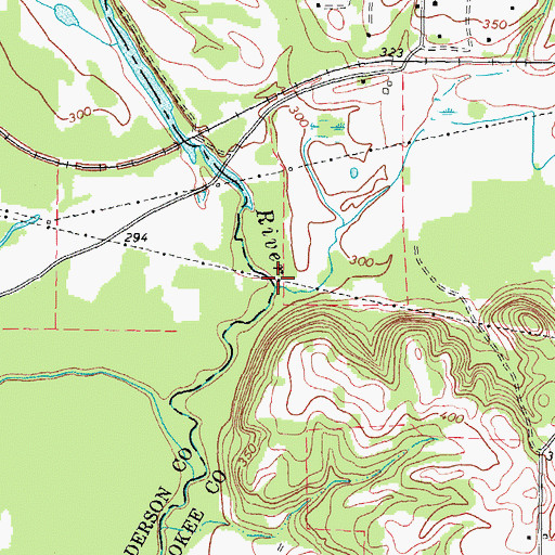 Topographic Map of Jordan Creek, TX