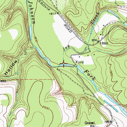 Topographic Map of Joy Creek, TX