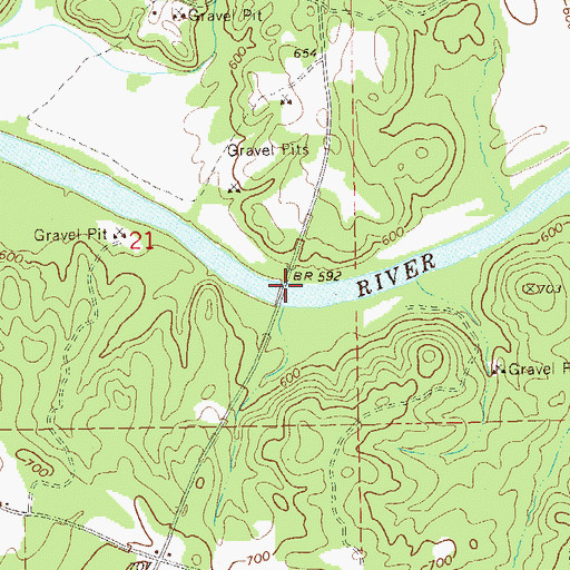 Topographic Map of Germanys Ferry Bridge, AL