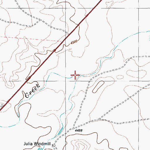 Topographic Map of Julio Creek, TX