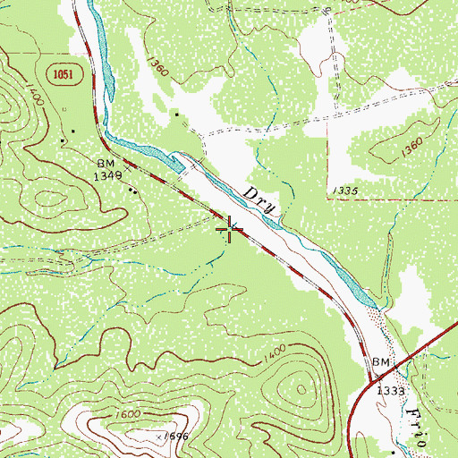 Topographic Map of Kaolin Hollow, TX