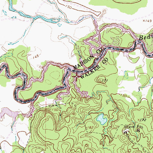 Topographic Map of Kay Branch, TX