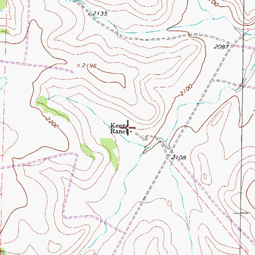 Topographic Map of Keene Ranch, TX