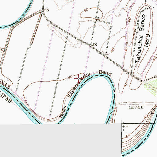 Topographic Map of Keller Esparza-Vera Bend, TX