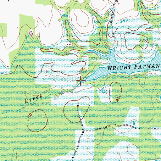 Topographic Map of Kelley Creek, TX