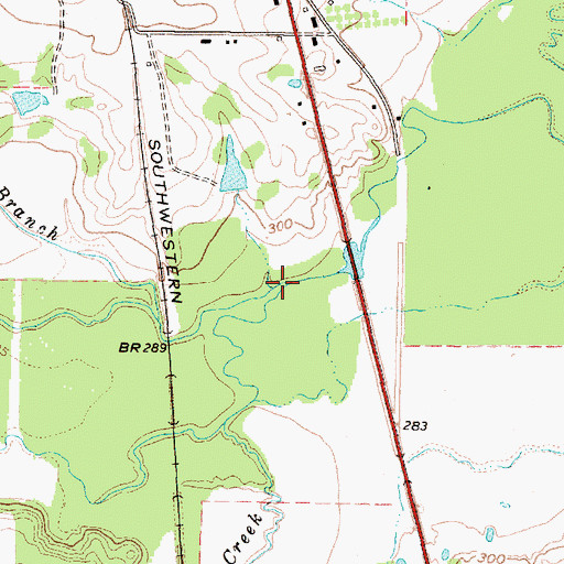 Topographic Map of Kelsey Creek, TX