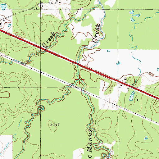 Topographic Map of Kennedy Creek, TX