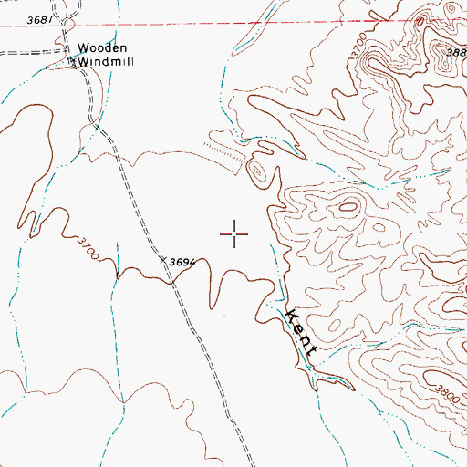 Topographic Map of Kent Draw, TX