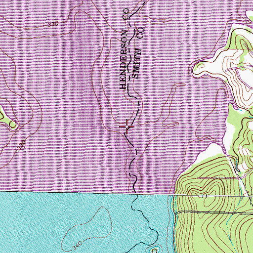Topographic Map of Kickapoo Creek, TX