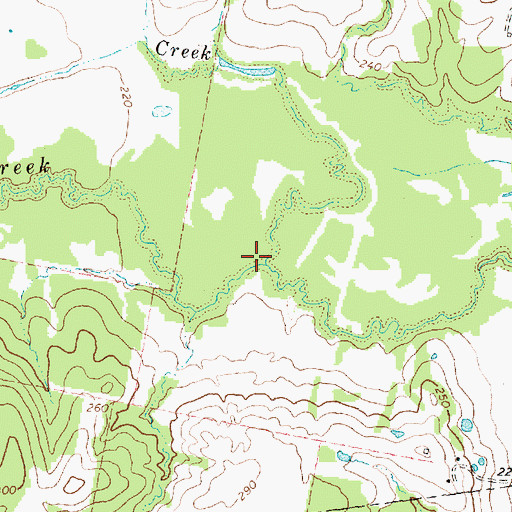 Topographic Map of Kickapoo Creek, TX