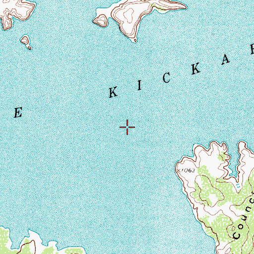 Topographic Map of Lake Kickapoo, TX