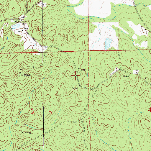 Topographic Map of Guthrie Cemetery, AL