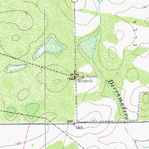 Topographic Map of King Ranch Windmill, TX