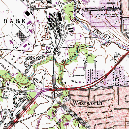 Topographic Map of Kings Branch, TX