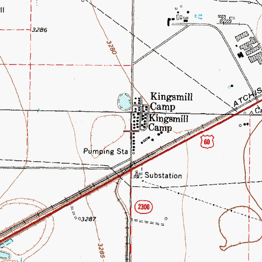 Topographic Map of Kingsmill Camp, TX