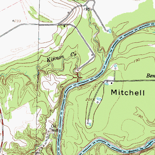 Topographic Map of Kinnon Creek, TX